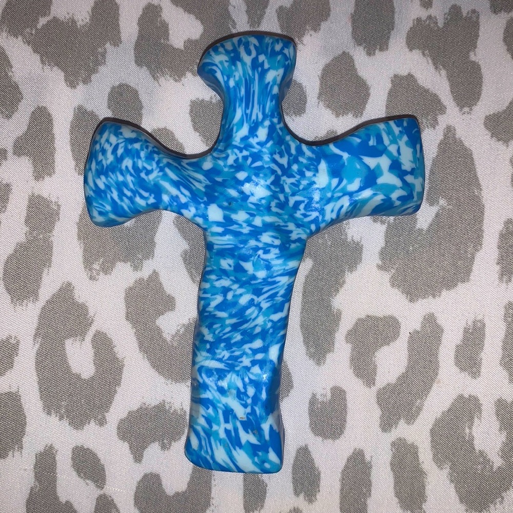 Polymer bead/clay worry cross